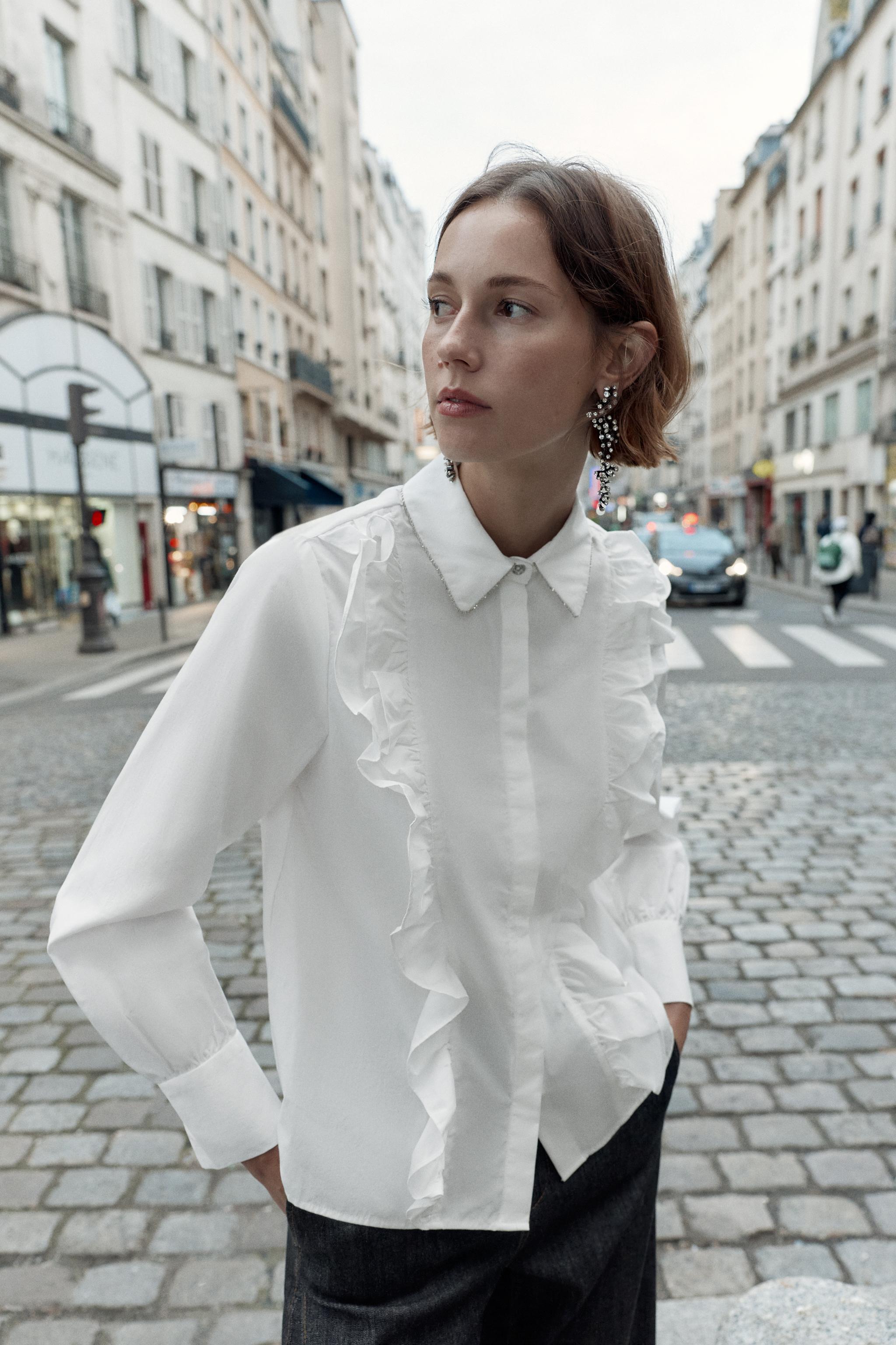 CHEMISE EN POPELINE À REVERS ET FANTAISIE